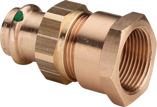 Viega - Sanpress Verschraubung 131937 15 mm x Rp 1/2, Rotguss oder Siliziumbronze, flachdichtend, SC-Contur