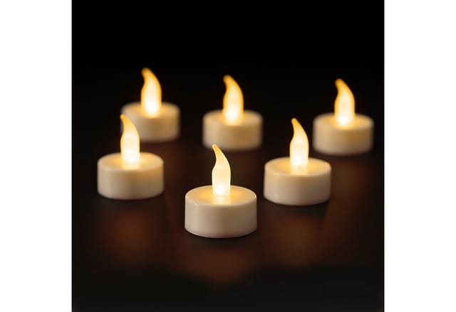 Lumineo, LED Teelicht mit Flammen-Effekt 6er Pkg, 3.8x4.6cm