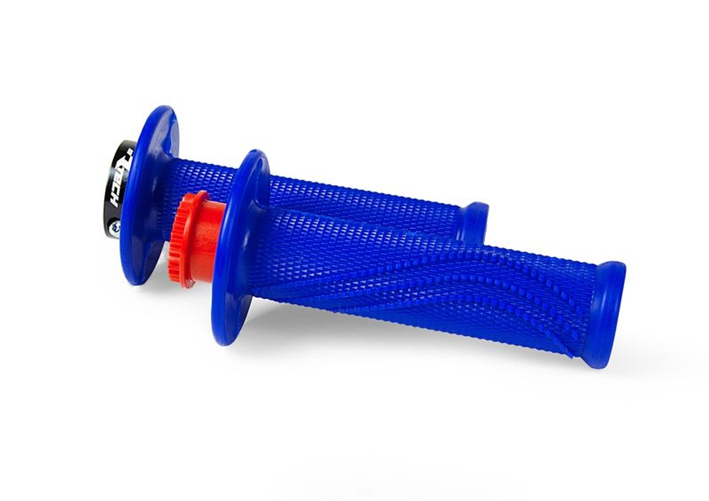Racetech R20 Lock-on Motorradgriffe Blau 22+25mm + 8 Adapter