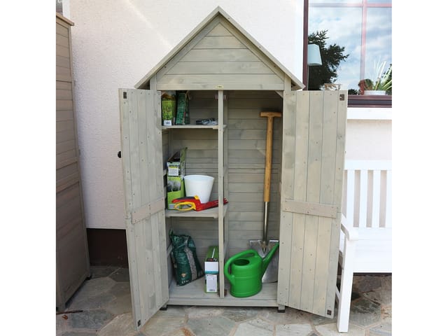 Gartenschrank ''Lena'', Grau, 84 x 45 x 178 cm - Habau