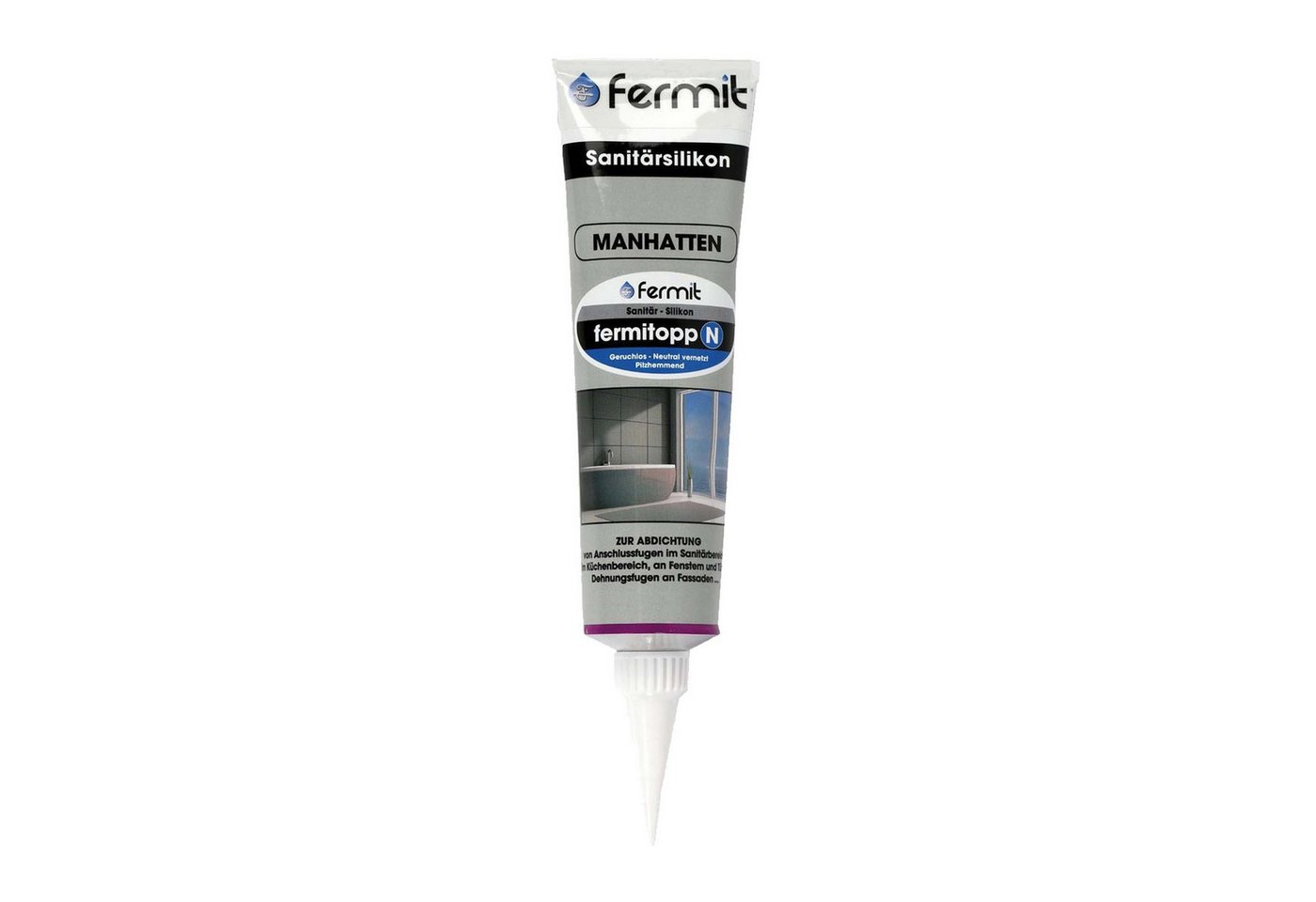 Fugendichtstoff opp n Silicone-Basis, 100 ml Tube, grau 16061 - Fermit