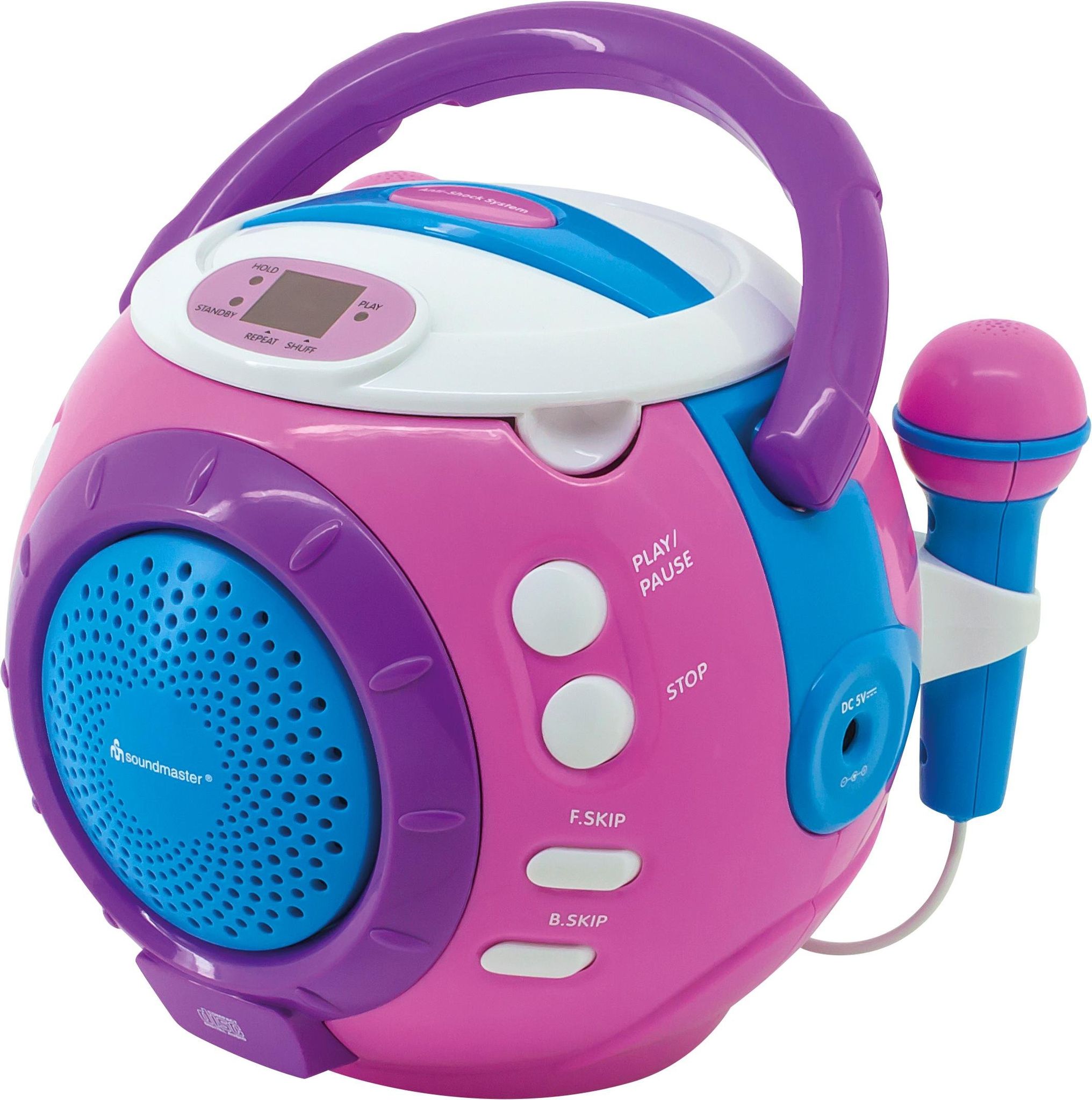 Soundmaster Kcd 1600 Pink Radiorekorder Cd/led, 2 Mikrofone