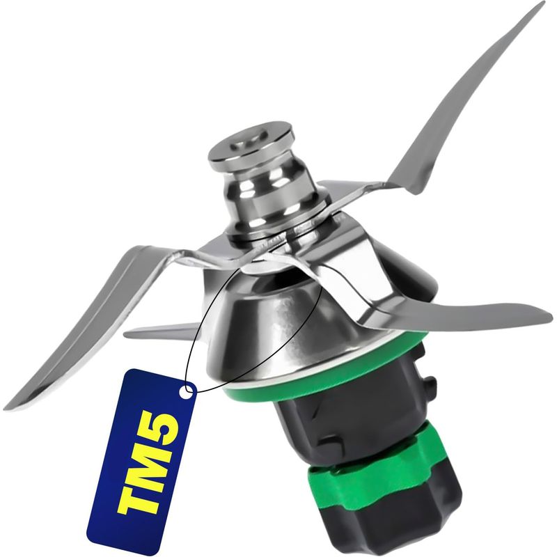 Coocheer – Jeu De Couteaux Pour Thermomix Tm5 – Acier Inoxydable Avec Revêtement En Titane – 4 Lames Bidirectionnelles – Joint D'Étanchéité Inclus