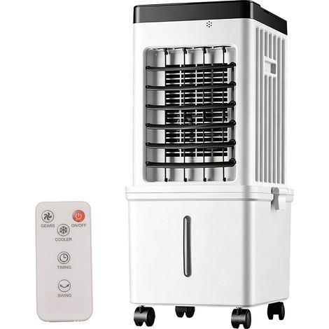 Refroidisseur D'Air Par Évaporation Portable, Climatiseur Sans Tuyau Sans Ventilation Avec 3 Vitesses, For Chambre À Coucher, Intérieur, Extérieur, Bureau, Bureau, Patio