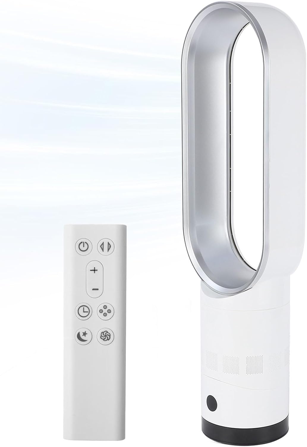 Ventilateur Sans Rotor Avec Télécommande, Ventilateur Tour 2 En 1, Très Silencieux Et Purificateur D'Air Avec Hepa, 8 Vitesses, Oscillation À 90°, Minuterie, Refroidisseur D'Air, Climatiseur Mobile
