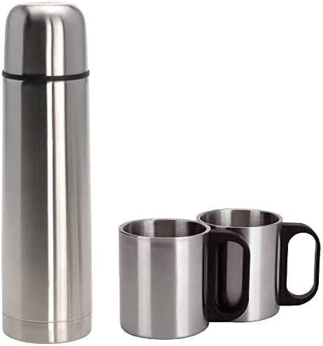 Set 1-Liter-Thermoskanne mit 2 Edelstahlbechern