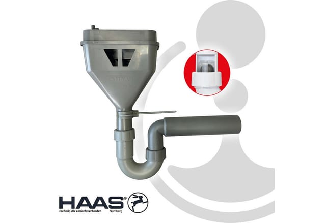 Haas OHA Multitri mit Siphon und Befestigung freier Ablauf nach DIN 1717
