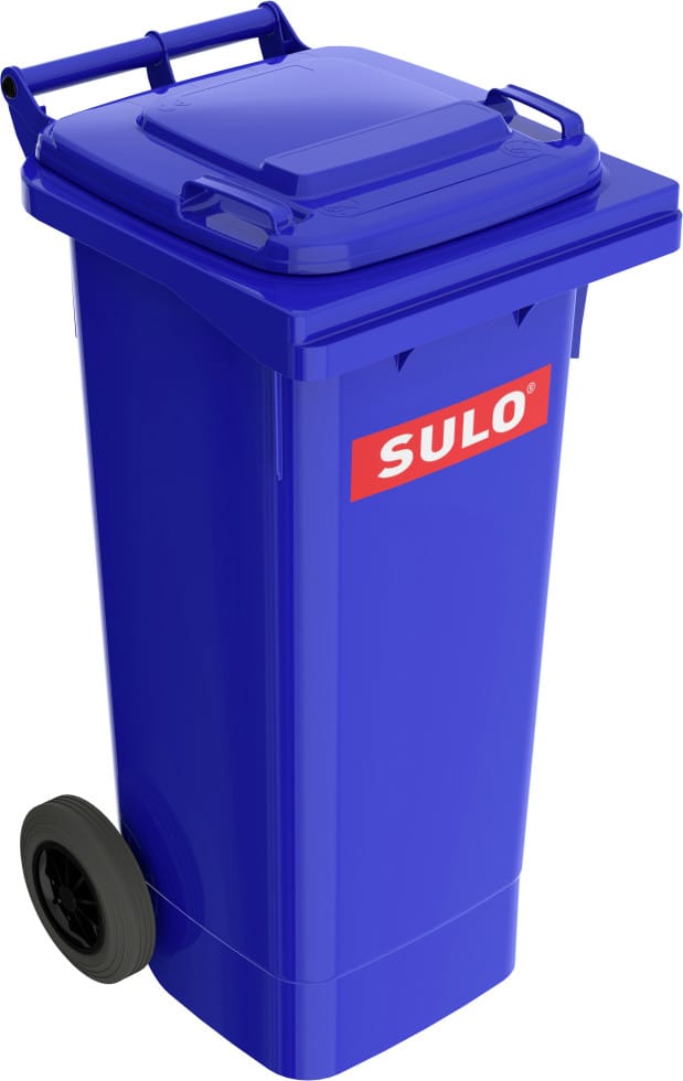 Müllgroßbehälter 80 l hdpe blau fahrbar, nach en 840