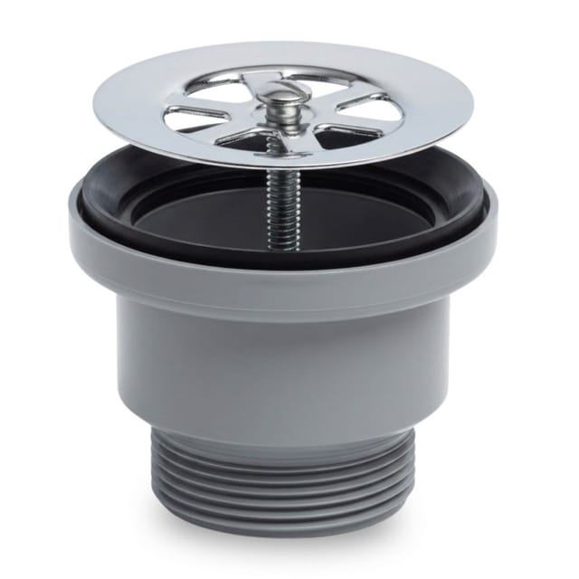 Ablaufventil für Spüle 60 mm Ausgang 40x49, Edelstahlgitter 70 MM