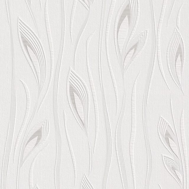 Rasch Selection 788563 Vliestapete Blumenoptik 10.05 x 0.53 m Weiß Beige Wohnzimmer Flur Büro Küche Wohnräume
