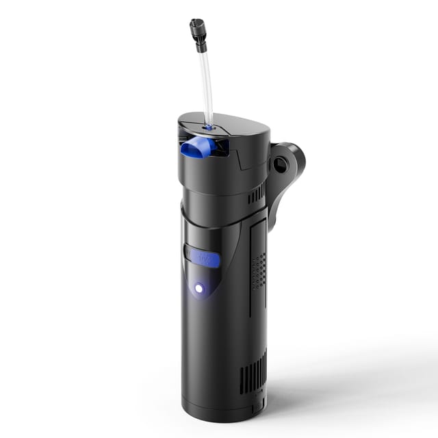 CUP-807 Aquarium Innenfilter 700 l/h 4in1 Filter mit Pumpe für Aquarium, uvc Klärer und Sauerstoffschlauch, mit Filterschwamm und Bioballs - Sunsun
