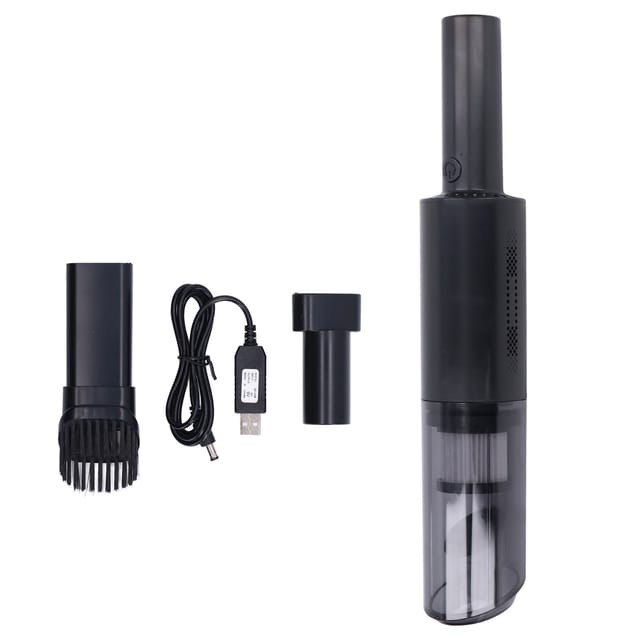 Hochleistungs-Handstaubsauger (120 W, 9000 Pa), tragbar, USB-aufladbar, für Auto, Haushalt, Büro, Schwarz