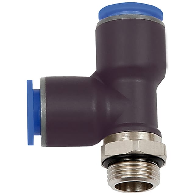 FP - Riegler T-Steckverschr. »Blaue Serie«, L-Form, drehbar, g 1/2 a., Ø8mm