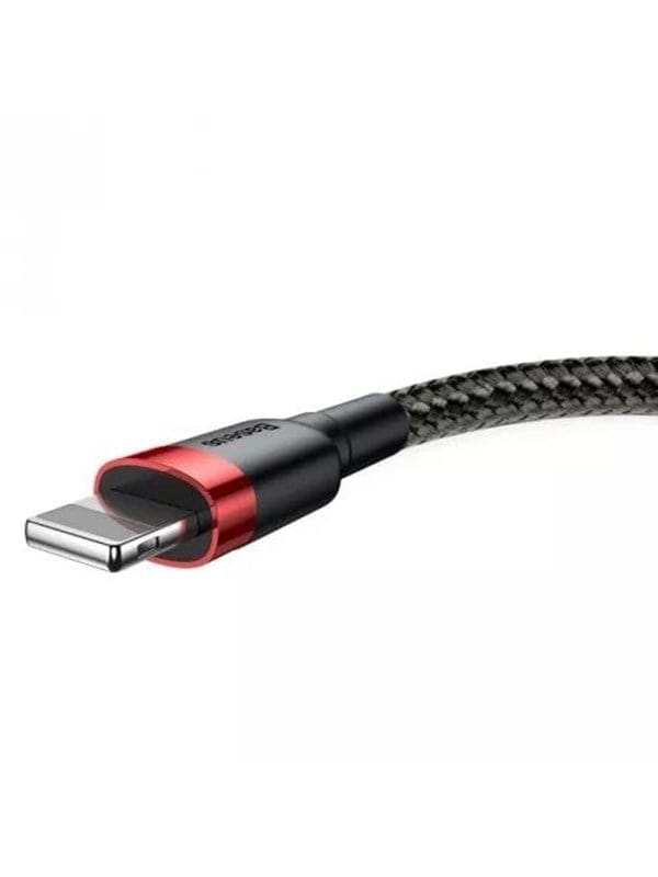 Robustes geflochtenes Kabel USB auf iPhone Lightning QC3 2 m - Schwarz und Rot