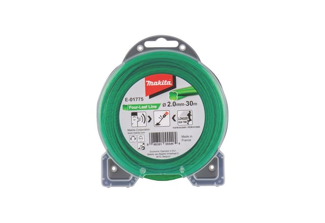 Mähfaden Four-Leaf 2,0mm 30m grün für Akku-Sensen und -Trimmer E-01775 - Makita