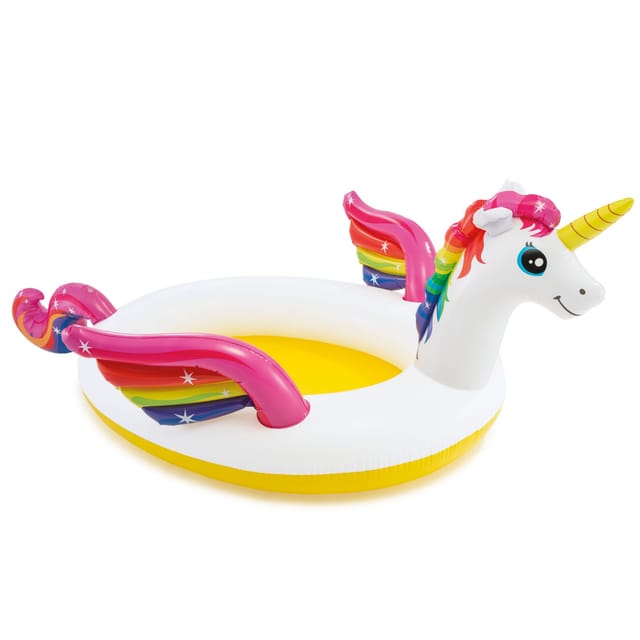 Einhorn Pool mit Wasserspritzfunktion 272x193x104 cm Intex