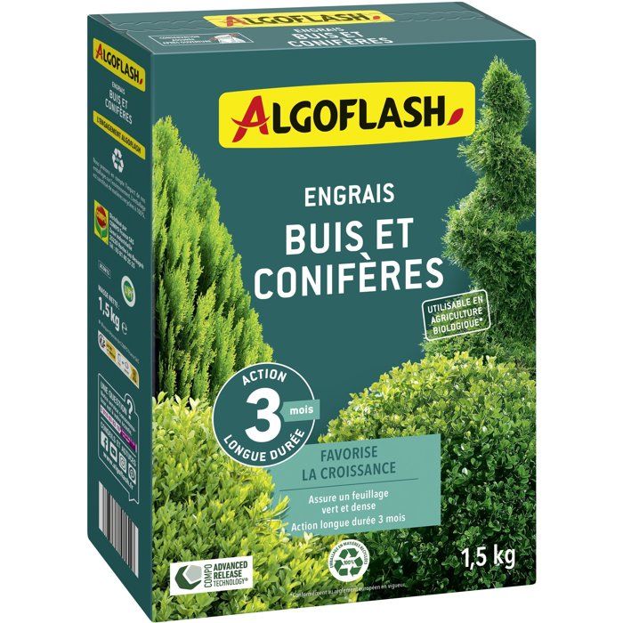 Dünger - Algoflash - Buchsbaum Nadelgehölze - 1,5 Kg - Uab