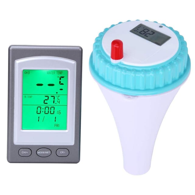 Vtizikl Thermomètre flottant sans fil, thermomètre de piscine Thermomètre à eau flottant à distance numérique étanche