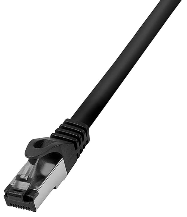 CQ8063S RJ45 Netzwerkkabel, Patchkabel cat 8.1 s/ftp 3.00 m Schwarz Halogenfrei 1 St. - Logilink