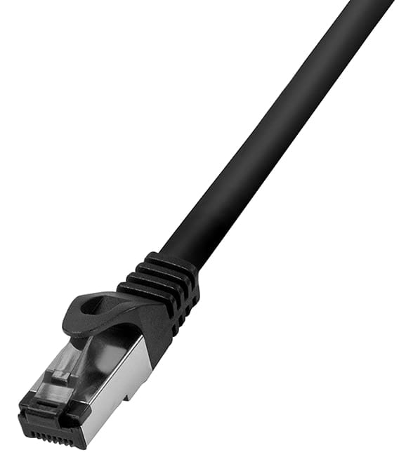 CQ8093S RJ45 Netzwerkkabel, Patchkabel cat 8.1 s/ftp 10.00 m Schwarz Halogenfrei 1 St. - Logilink