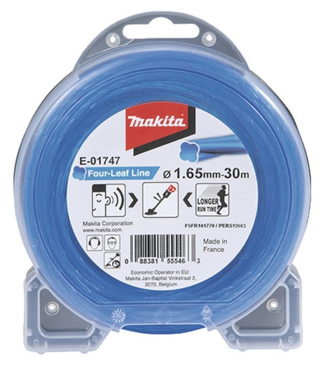 Mähfaden Four-Leaf 1,65mm 30m blau für Akku-Sensen und -Trimmer E-01747 - Makita