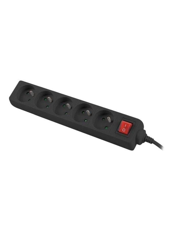 Lanberg Ps1-05e-0150-Bk Set Mit 5 Überspannungsschutzern, Maximaler Verbrauch 2500 W Ip20 Kabel 1,5 M