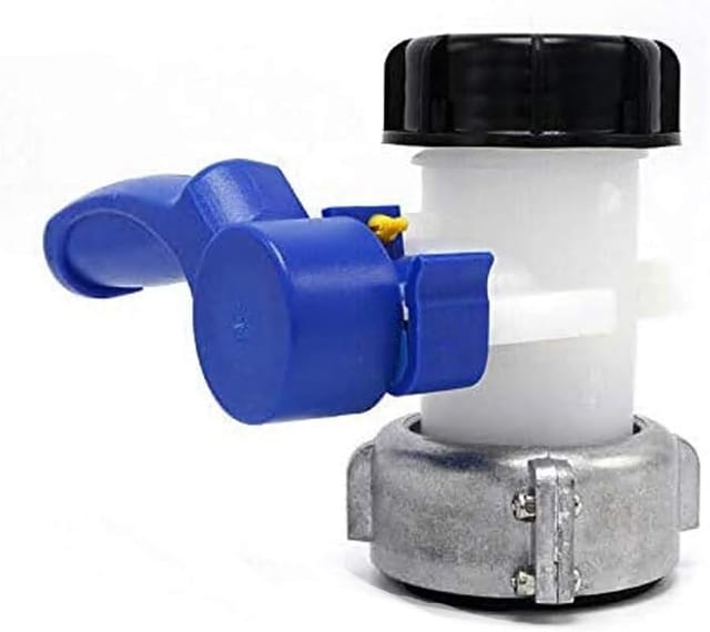 Aougo - Ersatz-Absperrklappe für IBC-Tank bis 1000 l oder Zisterne, mit Adapter für DN50-Flansch (75 mm, Aluminium)