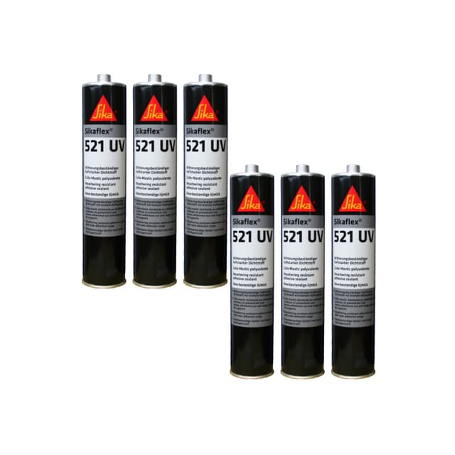 Sika - flex 521 uv Hybrid-Kunststoffkleber 6er-Set - Hellgrau - 300ml