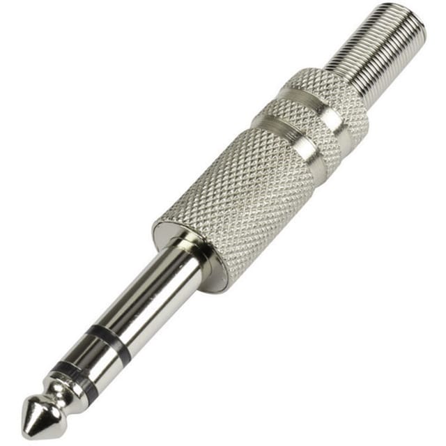 Tru Components - 595203 Klinken-Steckverbinder 6.35 mm Stecker, gerade Polzahl: 3 Stereo Silber 1 St.