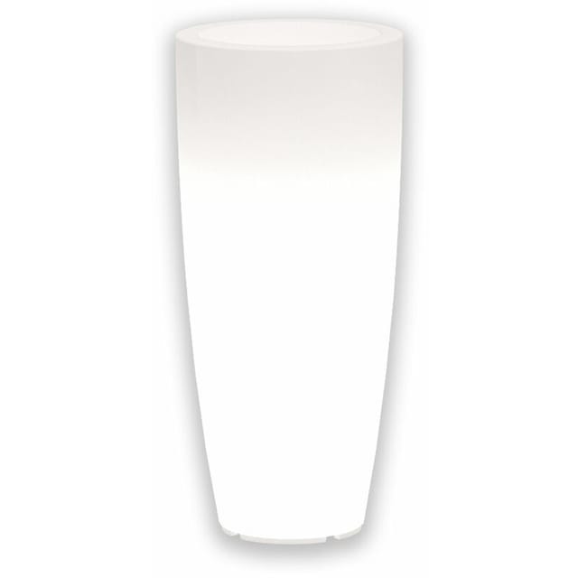 Leuchtende Vase Stilo Round Bright, mit LED Dekoration für den Außeneinsatz "Made in Italy" -Weiß / ø 33 cm / mit Kabel