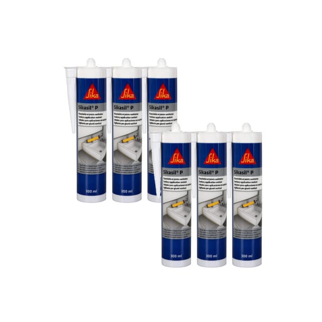 Sika - 6er-Set sil-P Marine Universal-Silikondichtmasse - Transparent - 300ml