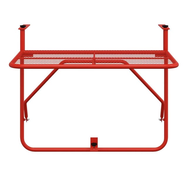 vidaXL Balkontisch Rot 60x40 cm Stahl