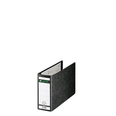 Ordner 80mm din A5 quer Werkstoff: Hartpappe recycelt Material der Kaschierung außen: Papier Material der Kaschierung innen: Papier schwarz