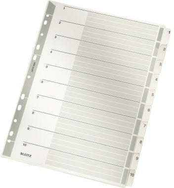 Leitz - Zahlenregister din A4 160g/m² 1-10 Karton grau din A4 160g/m² 1-10 Karton grau