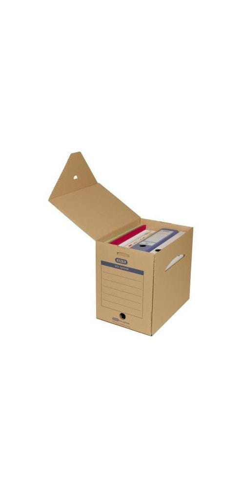 Elba - Archivbox Maxi tric system 23,6 x 30,8 x 33,3 cm (b x h x t) din A4 mit Archivdruck Wellpappe naturbraun