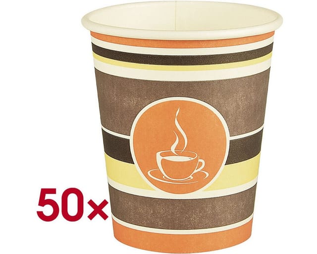 Trinkbecher Coffee To Go Einweg 200ml Pappe mehrfarbig 50 St./Pack.
