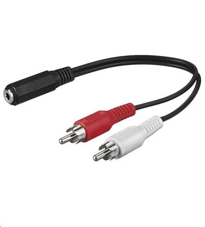 AUDALH02 Audiokabel 0,2 m 2 x rca 3,5mm Rot, Weiß, Schwarz - Microconnect