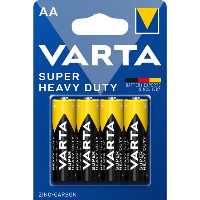 Batterie Zink-Kohle, Mignon, aa, R06, 1.5V, Superlife, 4 Stück - Varta