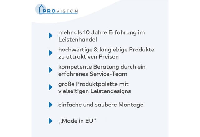 PROVISTON Zierleiste Polystyrol 18 x 38 x 2000 mm Weiß Wandleiste Wanddekoration