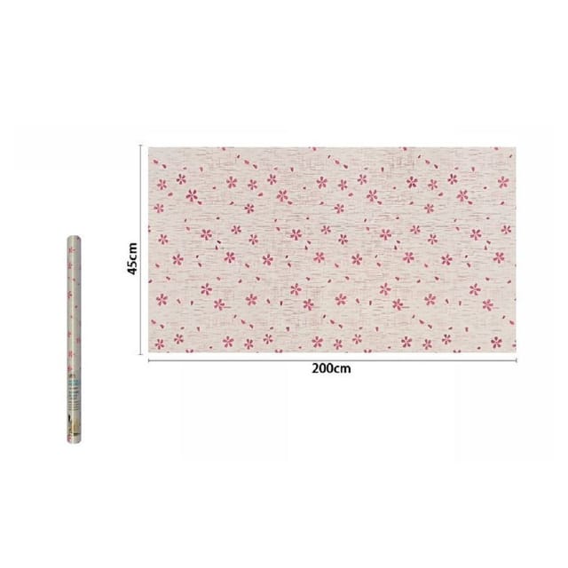Trade Shop Traesio - Trade Shop - PVC-Klebefolie, Rolle, rosa Blumen, 45 cm x 2 m, Möbel, Schubladen, Zuhause, 71218 -