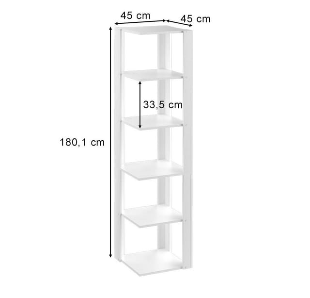 Vicco - Eckregal Amina, Weiß, 45 x 180 cm