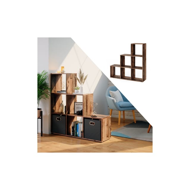 Vicco - Treppenregal , Antikholz, 105 x 107.5 cm