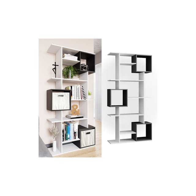 Raumteiler Cube, Weiß/Anthrazit, 92 x 187.7 cm Vicco