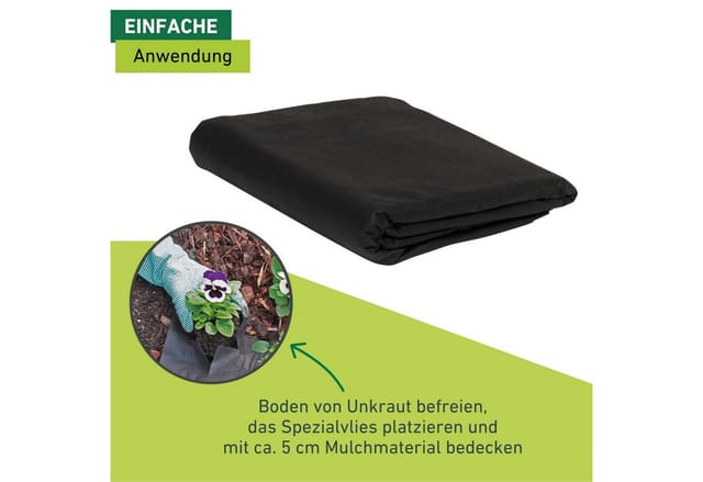 Unkrautvlies L5xB1,6 m 100% Polypropylen Stärke 30 g/m²