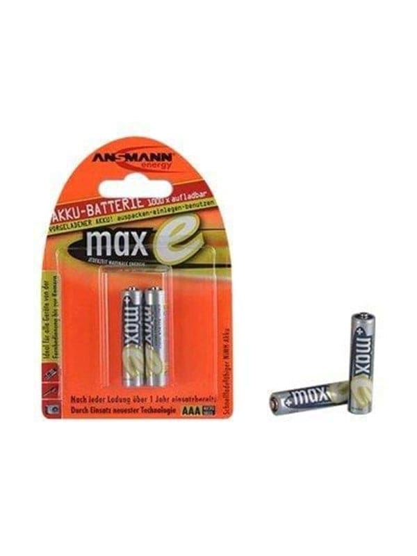 Ansmann - Akku aaa Micro 800 mAh 1,2V NiMH 2 Stück, wiederaufladbar mit maxE
