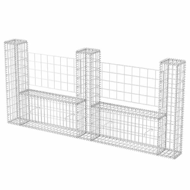 Vidaxl - Gabionenkorb U-Form Stahl 240×20×100 cm