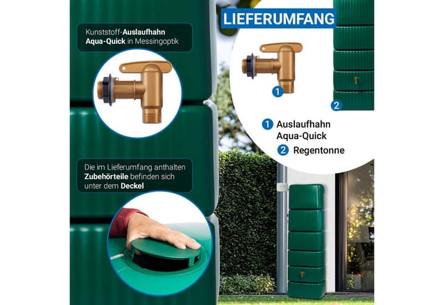 Slim Wandtank 330 Liter dunkelgrün - 4rain