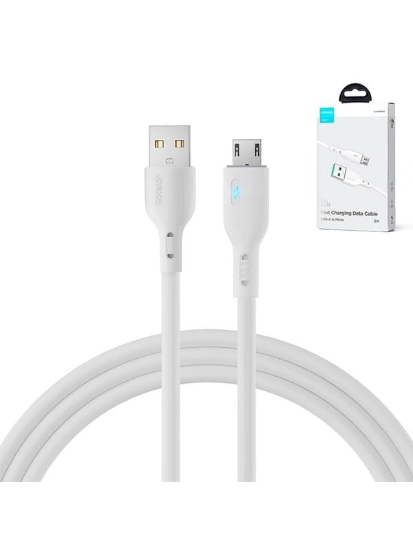 Kabel mit LED-Anzeige USB - Micro USB 2.4A 2m weiß