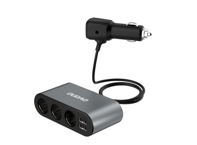Dudao Autoladegerät 2x USB / 3x Zigarettenanzünder-Splitter schwarz (R1Pro schwarz)