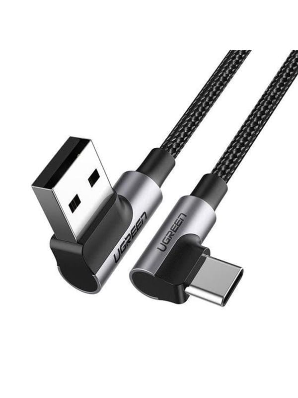 Ugreen abgewinkeltes USB-Kabel - USB Typ C Quick Charge 3.0 QC3.0 3 A 1 m grau (US176 20856)